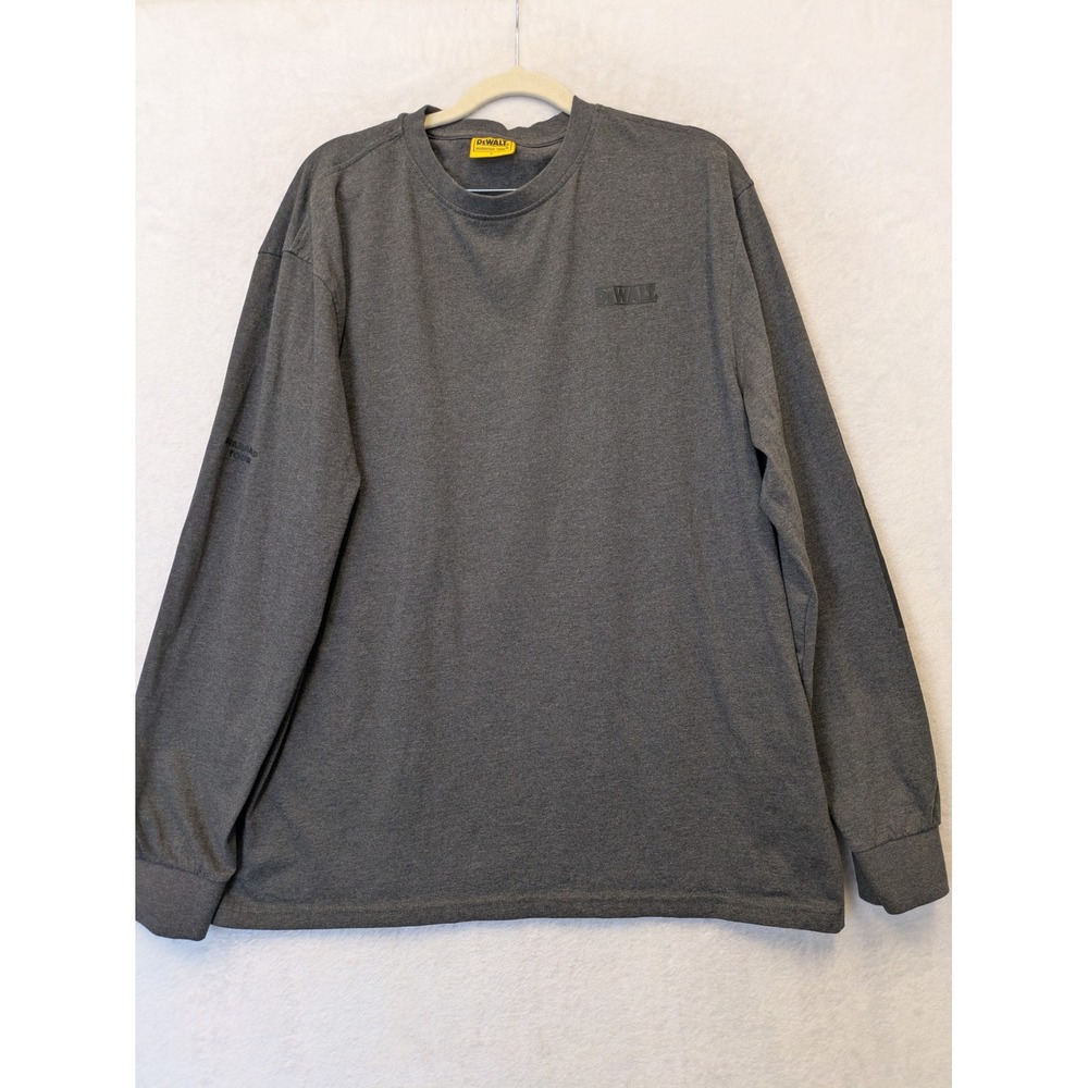 DEWALT Mens Long Sleeve T Shirt Gray Guaranteed‎ Tough Size L